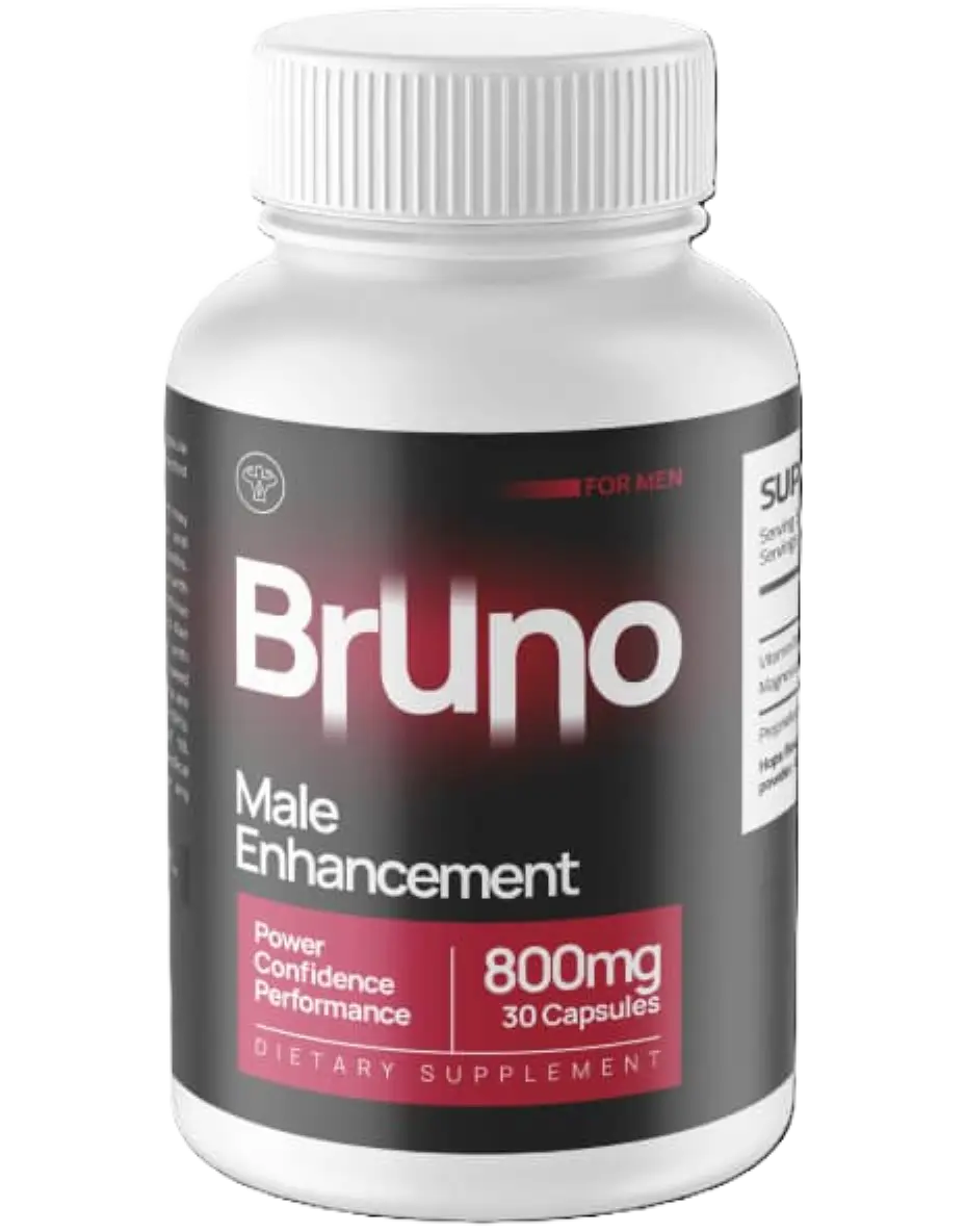 Bruno Capsules bottle showing premium packaging and supplement facts